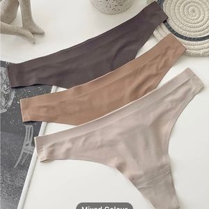 Seamless Thong   Panties 7 pcs brown,tan,blue,cream, pink, green,dark blue